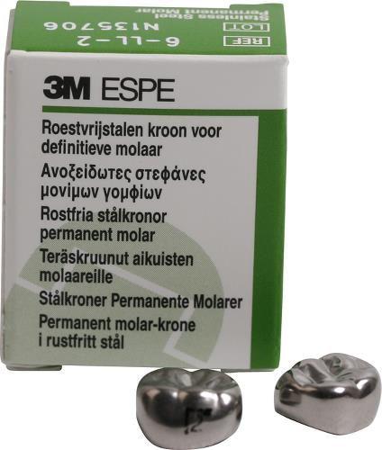 Stålkroner til permanente molarer 5 stk 6-LR-2*