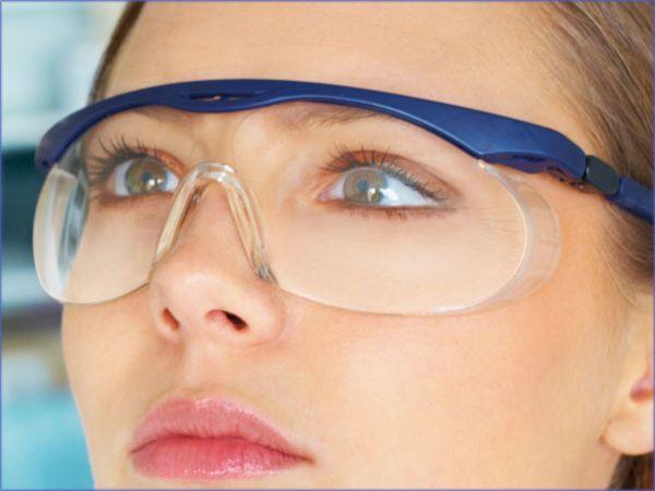 iSpec Flexi Fit beskyttelsesbrille, klar med blå ramme*