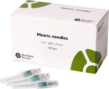 Metric (Duraphat) tubule kanyle 21G 0.8x23 mm 100 stk