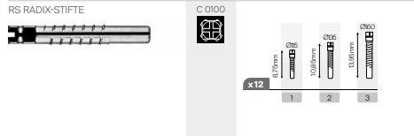 Radix RS titaniums-stift 12 stk str. 2*