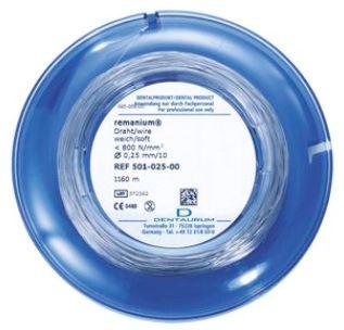 Remanium tråd soft 0.25x10. rund 1160 meter*