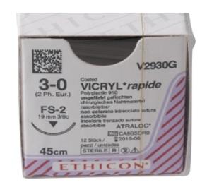 Ethicon Sutur Vicryl Rapid 3-0 45 cm FS-2 V2930G 12 stk*