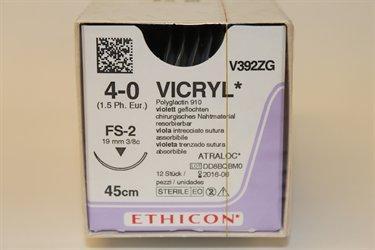 Ethicon Sutur Vicryl 4-0 45 cm FS-2 V392ZG 12 stk