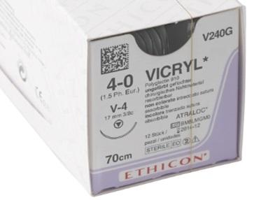 Ethicon Sutur Vicryl 4-0 70 cm V-4 V240G 12 stk