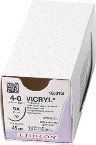 Ethicon Sutur Vicryl Black 4-0 DA 45CM 12 stk*