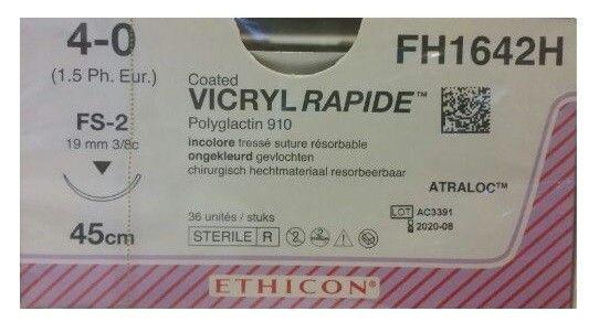 Ethicon Sutur Vicryl Rapid 4-0 45 cm FS-2 FH1642H 36 stk