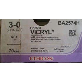Ethicon Sutur Vicryl Vio 70cm 3-0 ST-4 BA2574H 36 stk*