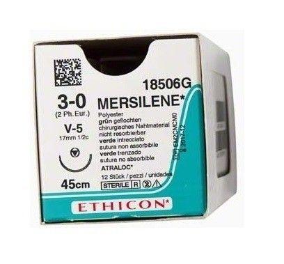 Ethicon Sutur Mersilene 3-0 45 cm V-5 18506G 12 stk*
