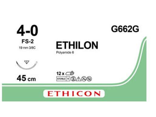 Ethicon sutur Ethilon II 4-0 45 cm FS-2 G662G 12 stk*