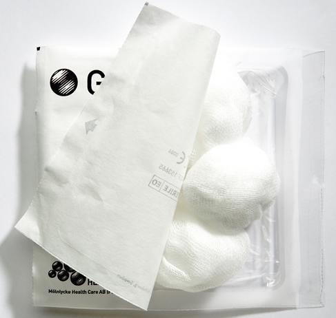 Gauze gazetampon steril rund str. 3 Ø3cm 150 stk