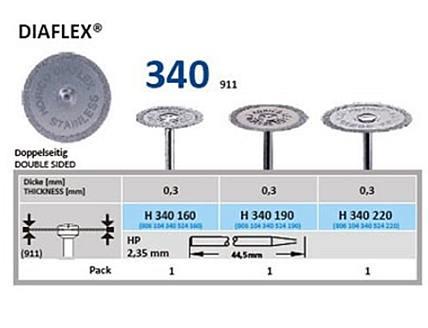 Diamantskive Diaflex 0,3 x Ø16 mm H340.160 dobbeltsidet*