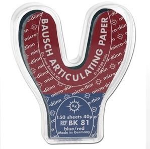 Artikulationspapir 40 my hestesko blå/rød 150 stk