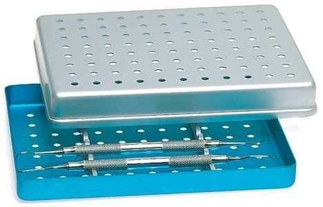 Mini kassette bund alum. perf. 18x14 cm blå*