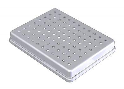 Mini kassette låg alum. perf. 18x14 cm grå*