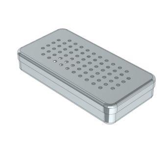 Kassette med låp, perforeret, rustfrit stål 18x9x3 cm*