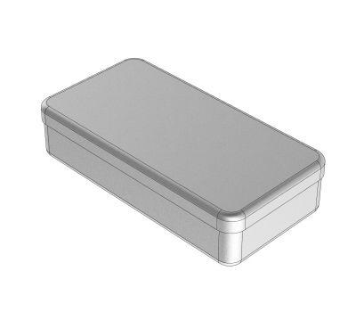 Rustfri stål kasette med låg, lukket, 18x9x3 cm*