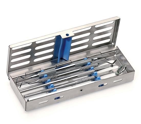 Instrument-kassette 18x16x2,5 cm. blå til 5 instrumenter*