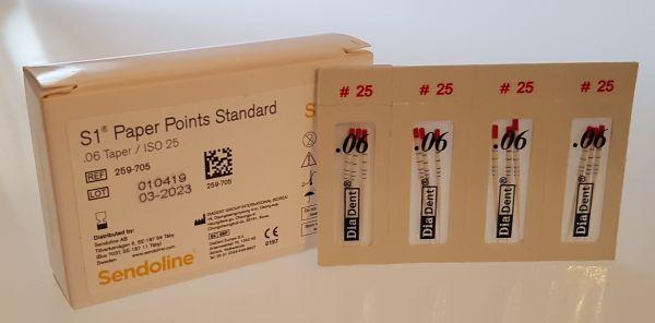 S1 PaperPoints standard rød taper .06 ISO 25, 120 stk