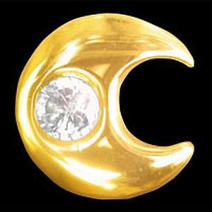 Tandsmykke Guld-Halvmåne 4 mm m Diamant