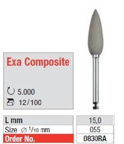 Exa Composit poler flamme grå 0830 RA 12 stk*