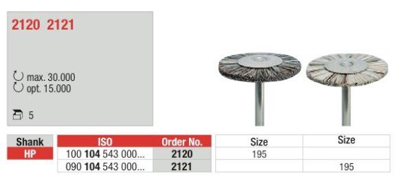 Gedehårsbørste monteret HS hård 5 stk