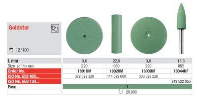 Goldstar polerer 1803 umonteret grøn 12 stk*