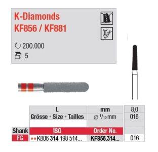 K-Diamantbor 5 stk FG KF856.016 konusform rød-ring*