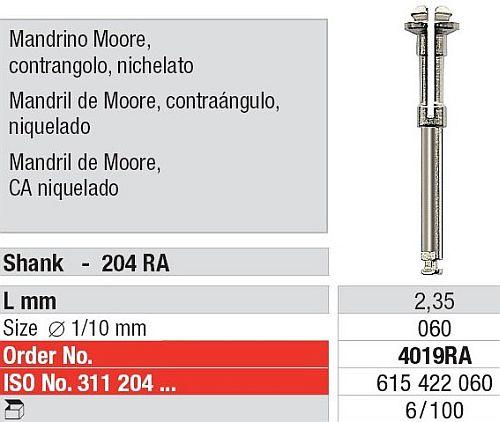 Mooremandrel 4019 RA 6 stk