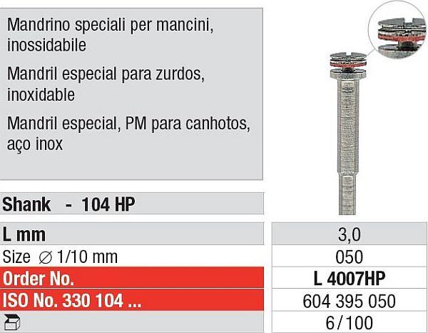 Skruemandrel L4007 t/ venstre HS forst. 6 stk*