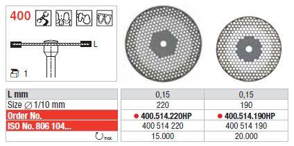 Diamantskive perforeret 0,15 x Ø19 mm HP 400.514.190*
