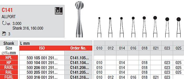 Hårdmetalbor Allport 141.027 RAL 3 stk*