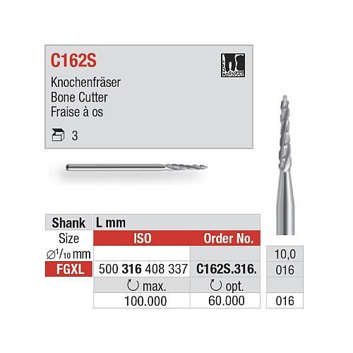Hårdmetalbor knoglefræser 162S.016 FG XL 3 stk*