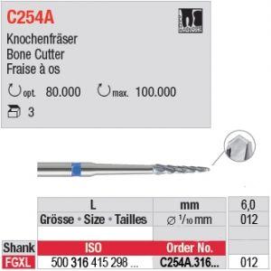 Hårdmetalbor knoglefræser 254A.012 FGXL 3 stk