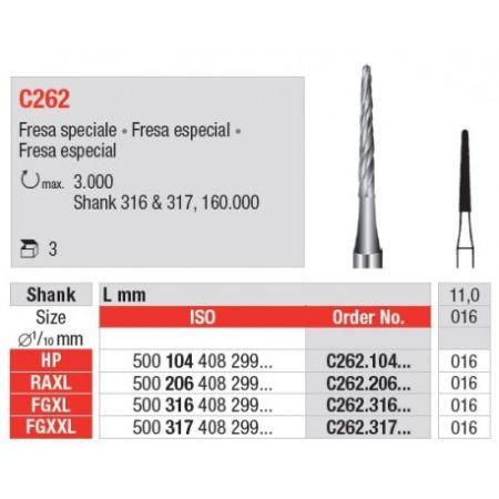 Hårdmetalbor Kirurgifræser 262.016 HS 3 stk*