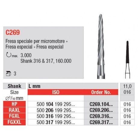 Hårdmetalbor Kirurgi C269.016 FGXL 3 stk*