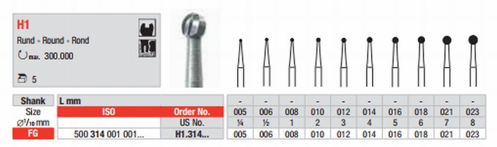 Hårdmetalbor 5 stk FG 1.012 Rosenbor