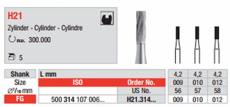 Hårdmetalbor 6 stk FG H21.009*