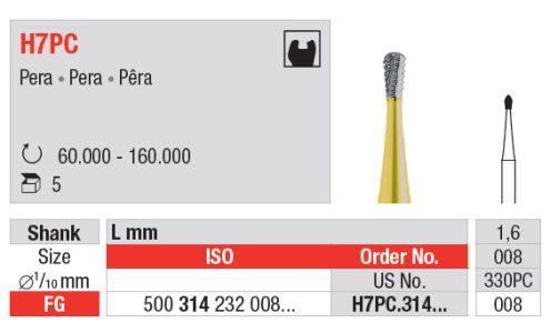Hårdmetalbor 5 stk FG H7PC.008*