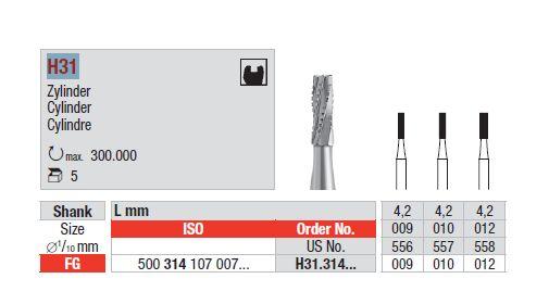 Hårdmetalbor 5 stk FG 31.009*