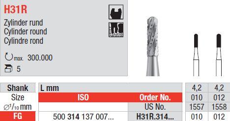 Hårdmetalbor 5 stk FG 31R.012*