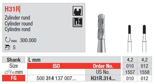 Hårdmetalbor 5 stk FG 31R.010*