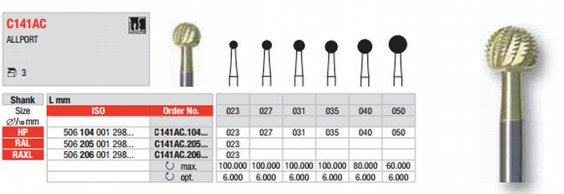 Hårdmetalbor Allport 141AC.035 HS 3 stk*