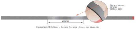 Diamant Strips 0.08x3.75 mm med savtakker gul/xfin 10 stk