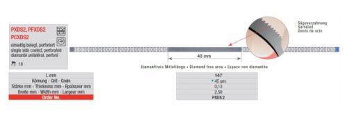 Diamant Strips perf. med savtak 0.13x2.5 mm blå 10 stk