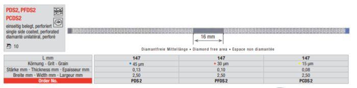 Diamant Strips perforeret 0.10x2.5 mm rød/fin 10 stk*