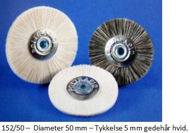 Gedehårsbørste hvid 152/50 umonteret*