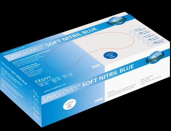Soft Nitril blå pudderfri nitrilhandske 10x200 stk medium