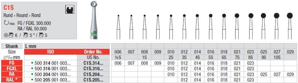 Hårdmetalbor 5 stk FGXL C1S.016 rund*