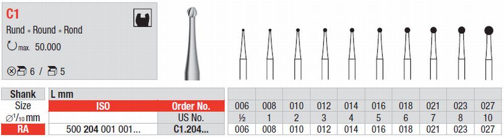 Hårdmetalbor 5 stk RA C1.023