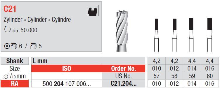 Hårdmetalbor 5 stk RA C21.014*
